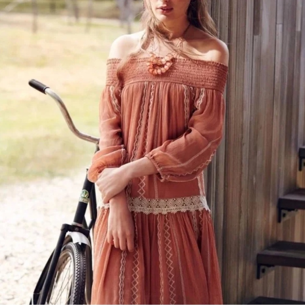 Anthropologie Floreat Orchard Off-Shoulder Dress - Picture 3 of 14
